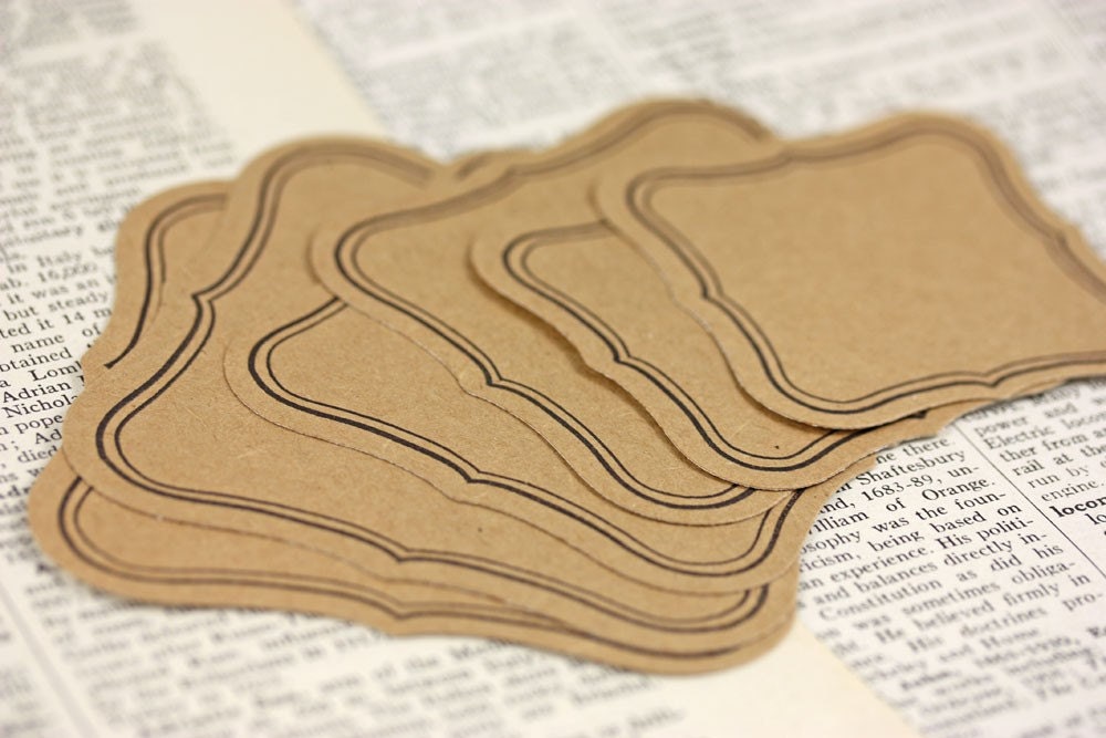 Curly Note - Adhesive Kraft Labels