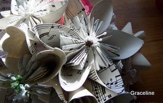 4 Small Origami Music Bouquets for Your Music Themed Wedding