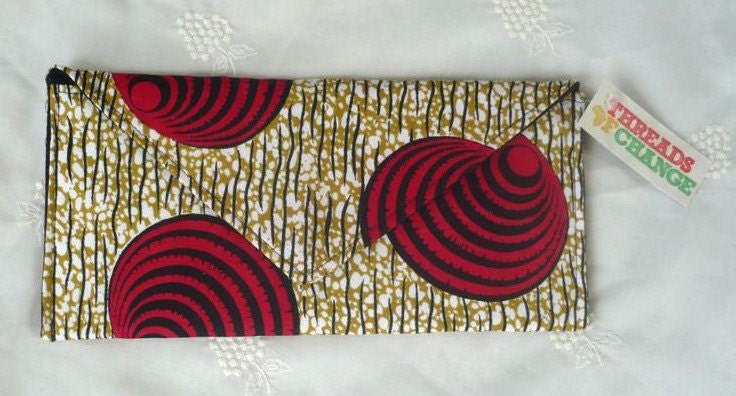 Wax Print Envelope Clutch