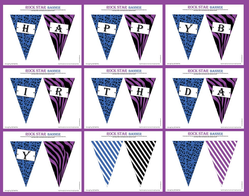 Rock Star Banner - DIY Printable Parties