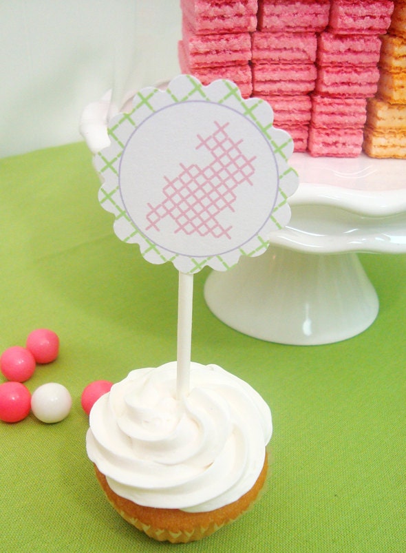 Easter Cross Stitch Party Circles - DIY Printable Parties