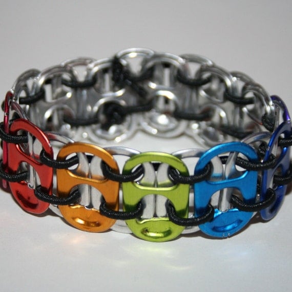 Rainbow Chakra Stretchy Pop Can Tab Bracelet