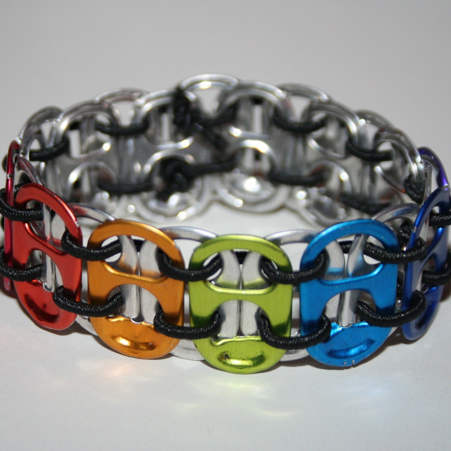 Rainbow Chakra Stretchy Pop Can Tab Bracelet