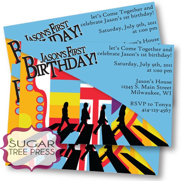 Printable - Beatles Inspired Birthday Invitation - U Print