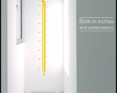 KIDS - WALL DECAL : Metric / Feet Child Growth Height Chart with giraffe and opossum, fun font  - Imperial and Metric
