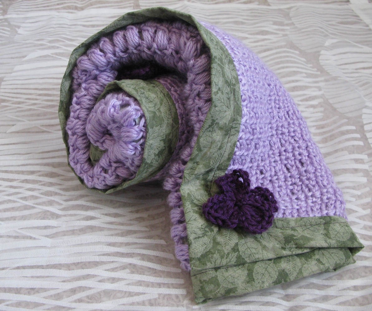 Crochet baby blanket pattern in lavender, PDF