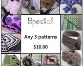 Crochet pattern PDF - pick any 3