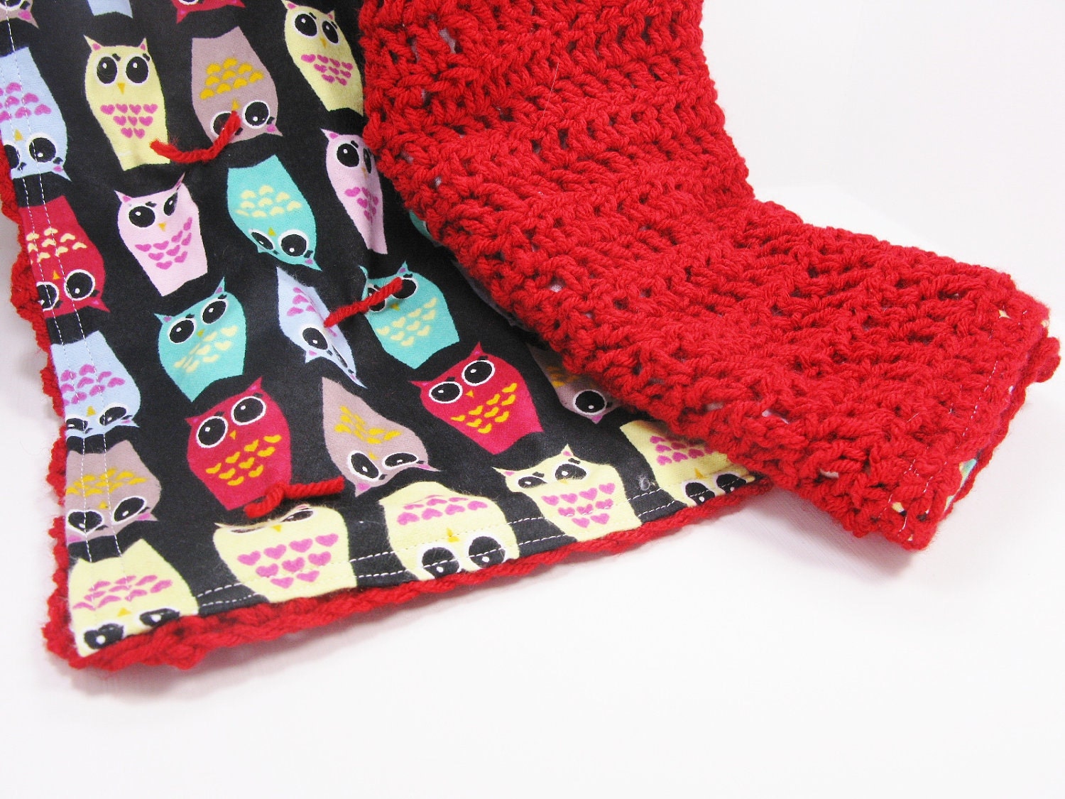 Crochet baby blanket pattern, reversible crochet and fabric, PDF