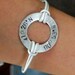 2 Aluminum Alloy Hand Stamped Latitude and Longitude Coordinates Washer with Leather Band Bracelets