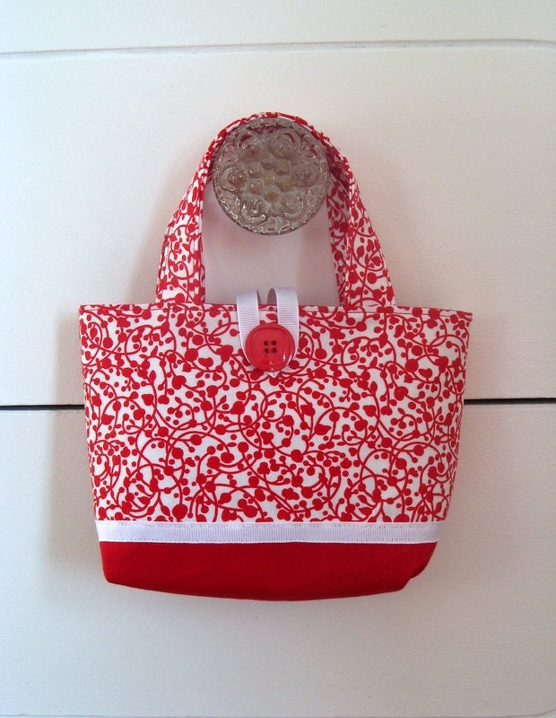 Girls Red and White Tote