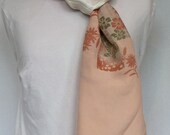 Pieced kimono fabric scarf apricot ivory