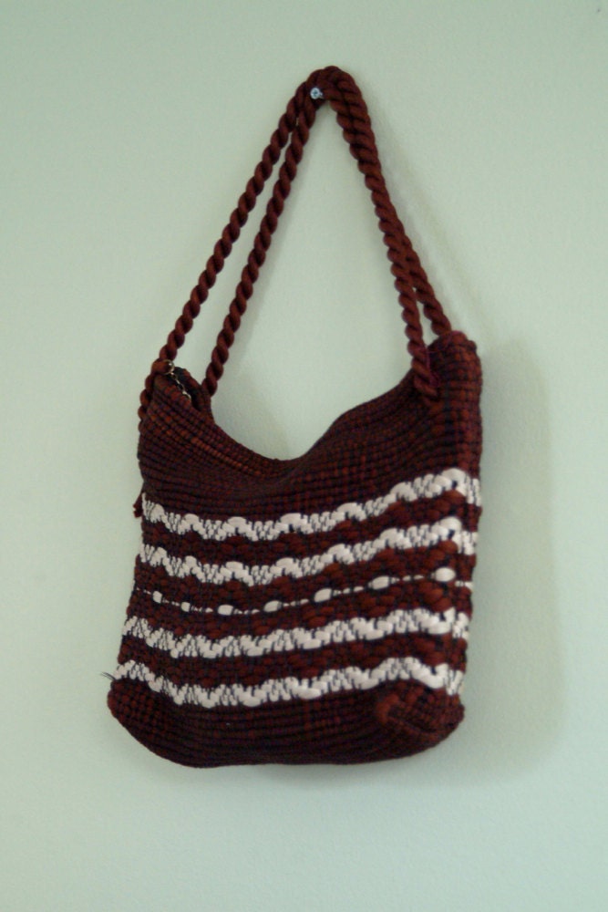 1960s Purse // Chocolate Sundae // Woven Handbag // Vintage 1960s