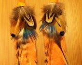 Leather Feather Earrings