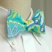 Men's Bow Tie in retro turquoise and green
