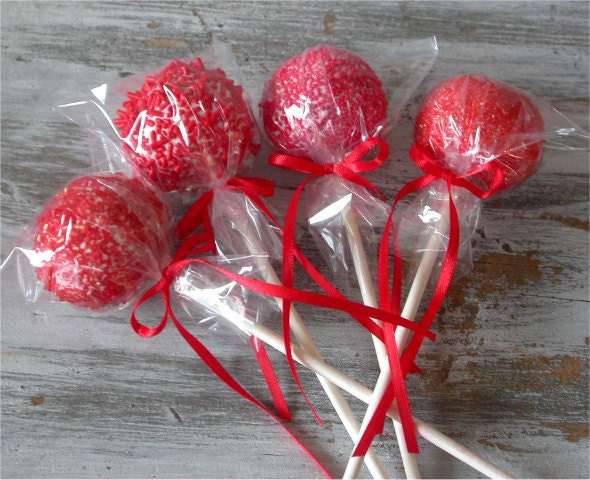 Cake Pops - Fire Engine Red Birthday Cake Pop Edible Party Favors Il_170x135