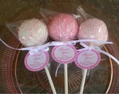Cake Pops - Bridal Shower Baby Shower Birthday Girl Pink Cake Pop Party Favors (24)