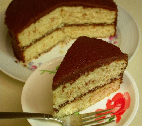 Old Fashioned Bonnie Butter Cake - 2 layer cake with french silk frosting