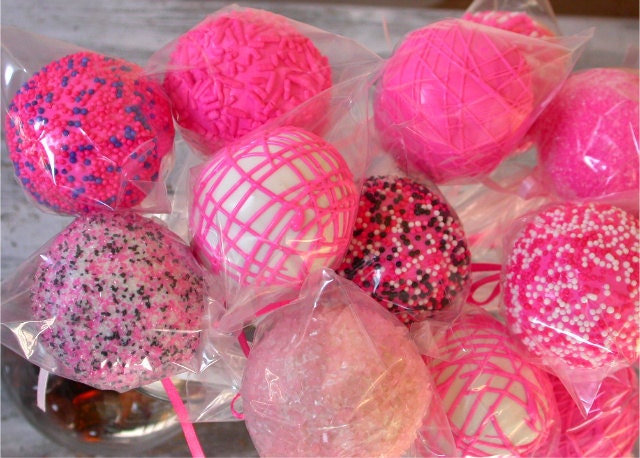 Hot Pink Cake Pops made with homemade devils food cake (12)
