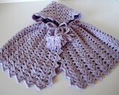 Baby's Crocheted Wool Cape in Pale Lavender - LulusCreations1