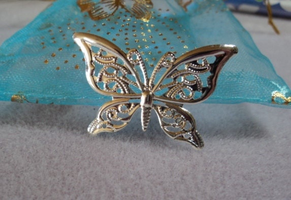 Butterfly's, 5pcs 41mm Silver Plated