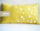 Sukan / White Floral Yellow Pillow Cover, Lumbar Pillow,Decorative Throw Pillow Covers Cases Cushion Covers Accent Pillows
