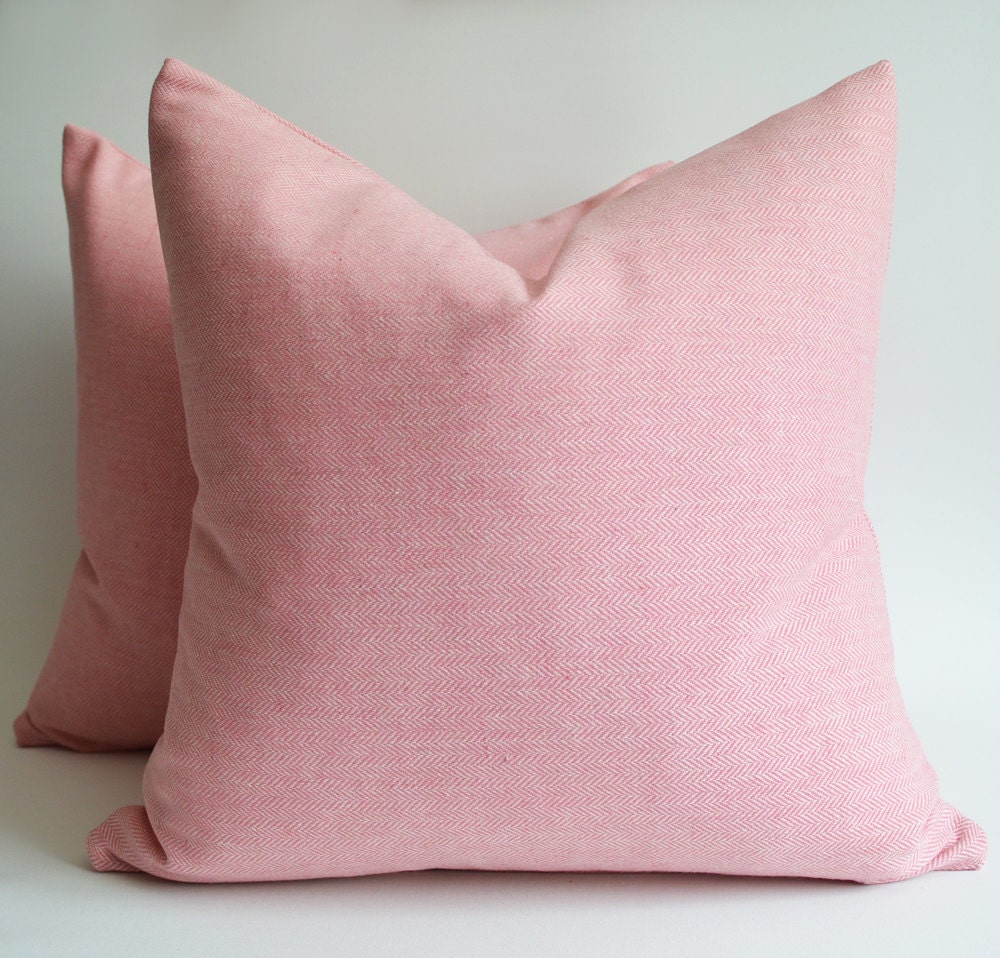 Sukan / SET (2 piece) Decorative Pillows, Accent Pillows, Throw Pillow Covers, Pink Wool Pillow Case (Cover, Slip), 24x24 inch