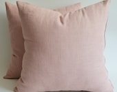 Sukan / 1 Piece Pink Linen Pillow Cover - Euro Shams - Custom Pillow Cover - Throw Pillow Cover - 24x24 Pillow Cover