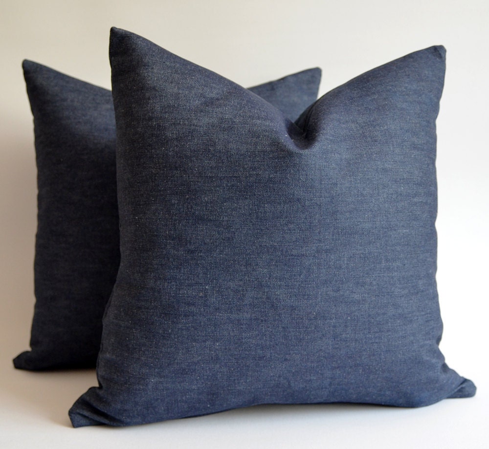 Sukan / 1 Navy Blue Blue jean Pillow Cover  - decorative throw pillows - cushion cover - pillowcases - custom pillow - pillows 16x16 inch