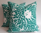 Sukan / 1 Linen Pillow Covers Green- large pillow - euro pillow covers - european pillow covers - floral throw pillow - 24x24 pillow covers