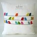 sukan / SET (2 piece) Color Birds, White Linen Pillow cover, Throw Pillow Covers Decorative PIllows Cushion Covers - 16x16