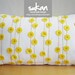 Sukan / White Yellow Linen Pillow cover - 12x20