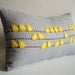 Sukan / Birds Linen Pillow Cover - 12x20 inch - Yellow, Gray, Black Color