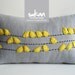 Sukan / Birds Linen Pillow Cover - 12x20 inch - Yellow, Gray, Black Color