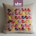 Sukan / Birds Raw Linen Pillow Cover - 14x14 inch -Yellow, Pink, Purple, Orange, Yellow,Red Color