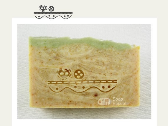Buttons and Stitching Fancy Border  / Acrylic Soap Stamp ( Soap Republic )