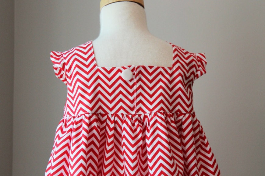 Red Chevron Dress - Sizes 12-18m, 2t, 3t, 4t, 5t