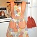 Tangerine Floral Vintage Inspired Full Apron