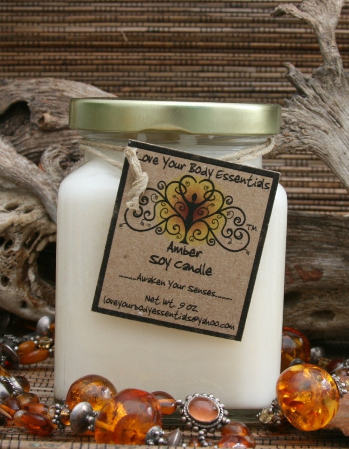 Amber Soy Candle Love Your Body Essentials