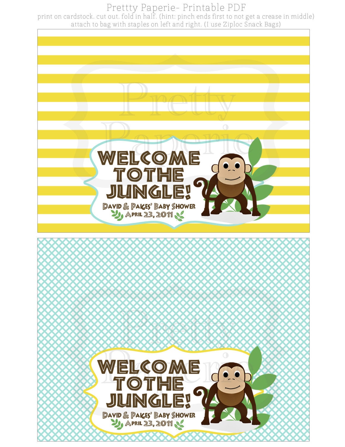 PRINTABLE PARTY PACKAGE- Jungle Party Theme