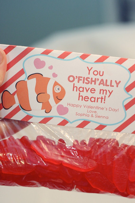 Valentine's Day Treat Bag Tags: oFISHally have my Heart -Printable PDF