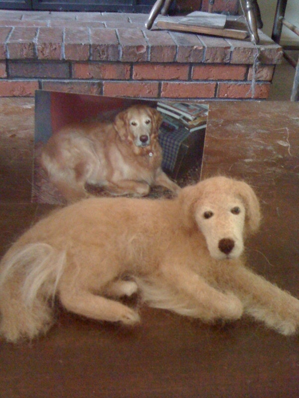 Needle Felted Dog Wool Sculpture From Your Photo