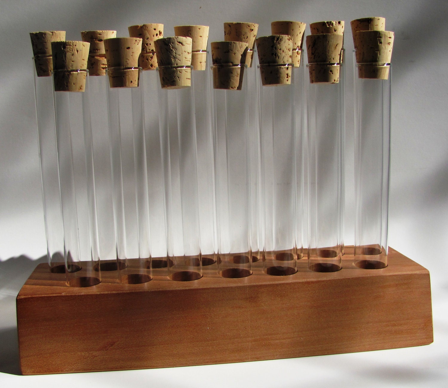 Empty 15 piece test tube spice rack.