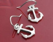 Nautical Anchor Earrings - Silver