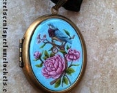 Perfume Locket Pendant  - Vintage Romance 'Time Flies'