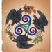 Celtic Raven Triskele Pagan Art Print