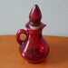 Vintage Strawberry Cruet Red Glass Bottle