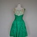 Summer Cocktail Dress / 1950s Dress / Small Vintage Party Dress/ Small / Vintage 50s Prom Dress / Emerald Green Lace Full Skirt Party Dres
