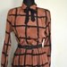 Christmas in July SALE SALE Brown Vintage Dress / 1970s Vintage Dress / 1970s Dress / Brown Plaid Secretary Dress