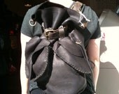 Soft Leather rucksack black back pack by Aixa