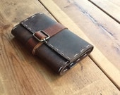 Saddle stitched Moleskine Leather journal cover - by Aixa Sobin